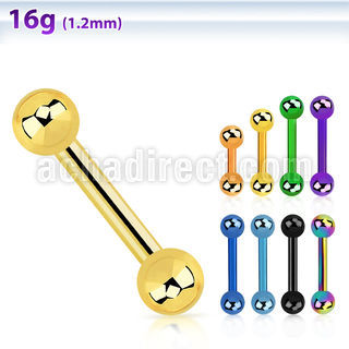 bbetb anodized 316l steel eyebrow helix barbell with 3mm ball