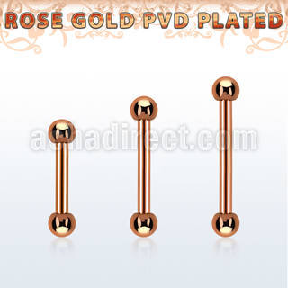 bbettb25 barbell ceja acero 316l pvd oro rosa bolas 2 5mm distribuidor