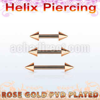 bbettcn barbell ceja helix acero 316l pvd oro rosa conos 3mm venta