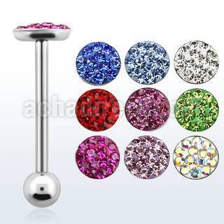 bbfcs2 barbell lengua acero quirurgico bola acero 5mm 6 2mm cristal ferido 16mm mayorista