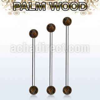 bbinpl5 barbell industrial organico barra acero 316l bolas madera palma 5mm al por mayor