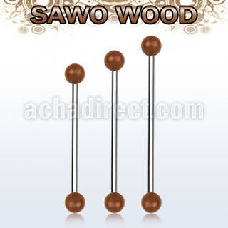 bbinsw5 barbell industrial organico barra acero 316l bolas madera sawo 5mm al por mayor