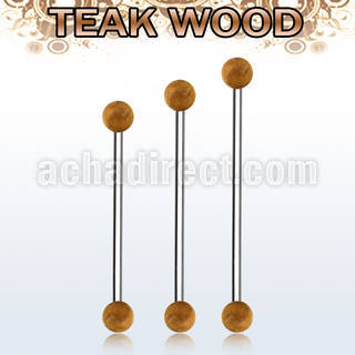 bbinte5 barbell industrial organico barra acero 316l bolas madera teca 5mm al por mayor