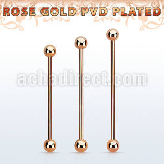 bbittb barbell industrial acero quirurgico pvd oro rosa bolas 5mm distribuidor