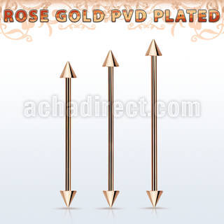 bbittcn barbell industrial acero quirurgico pvd oro rosa conos 5mm venta