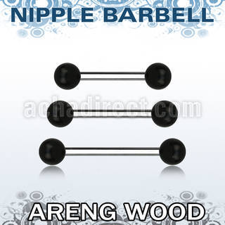 bbnpar5 barbell pezon organico barra acero 316l bolas madera areng 5mm mayorista