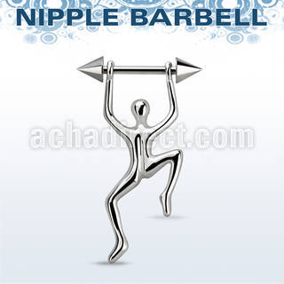 bbnpd11 barbell pezon acero quirurgico conos 5mm hombre colgando plata venta