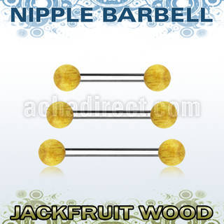 bbnpjf5 barbell pezon organico barra acero 316l bolas madera jackfruit arbol jaca 5mm distribuidor