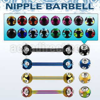 bbnpt5c barbell pezon acero quirurgico anodizado bolas multi joya 5mm distribuidor