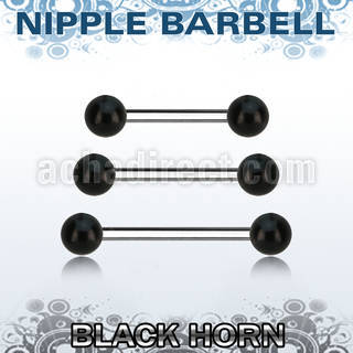 bbnpwk5 barbell pezon organico barra acero 316l bolas cuerno negro 5mm distribuidor mayorista