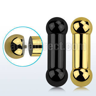bbt00 barbell lengua acero 316l pvd 10mm bolas 12mm rosca interna venta