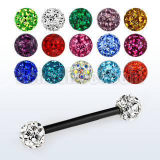 bbt2fm barbell pezon acero quirurgico anodizado bolas multi cristal ferido 5mm mayorista