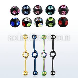 bbtck barbell industrial loop con aro acero anodizado bolas multi joya 5mm venta