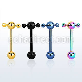 bbtspn barbell lengua spinner acero 316l anodizado bolas 6mm barra cruzada bolas 3mm barra cruzada 8mm barbell lengua 16mm al por mayor