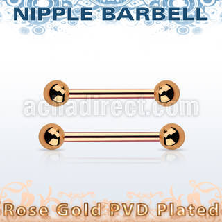 bbttb4 barbell pezon acero 316l pvd oro rosa bolas 4mm venta