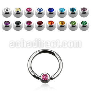bcec3 316l steel closure ring w 3mm closure ball w crystal