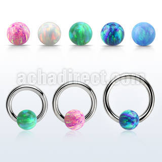 bcr10o6 aro bola presion acero quirurgico 10g 2 5mm bola cierre 6mm opalo sintetico mayorista