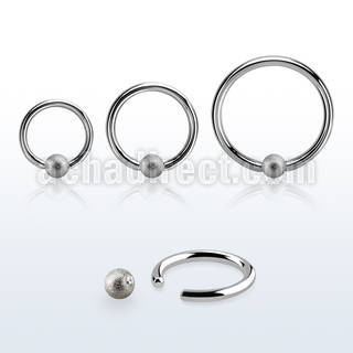 bcr14f4 steel ball closure ring, 14g w 4mm frosted ball