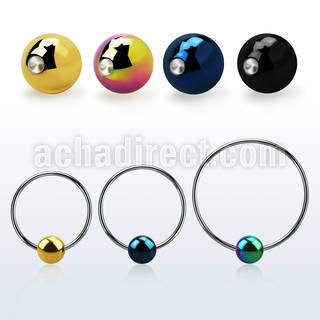 bcrebt6l aro bola presion diametro acero 316l bola cierre anodizada 6mm usar como arete distribuidor