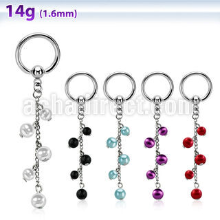 bcrgdpr7 316l steel bcr 1.6mm w a multi pearl chain