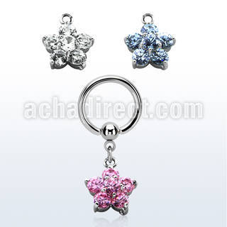 bcrgz293 316l steel bcr 1.6mm w a cz flower design