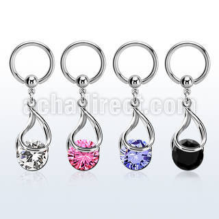 bcrgz416 aro bola presion acero 316l colgante zirconia redonda ajustada presion plata distribuidor