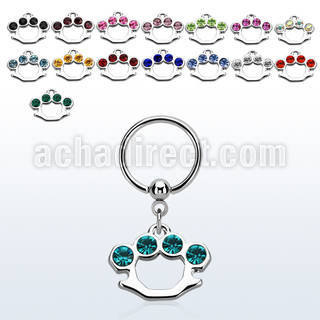 bcrs389 aro bola presion acero 316l puno americado colgado cristal mayorista