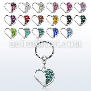 bcrs494 aro bola presion acero 316l corazon colgado cristal distribuidor