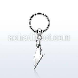 bcrslit 316l steel ball closure ring 1.2mm w dangling lightning 