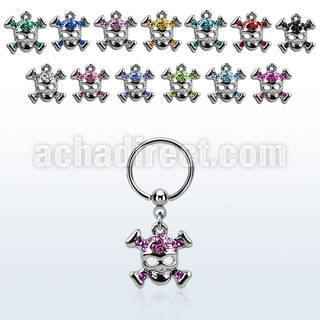 bcrssk4 aro bola presion acero 316l calavera cristal huesos cruzados distribuidor