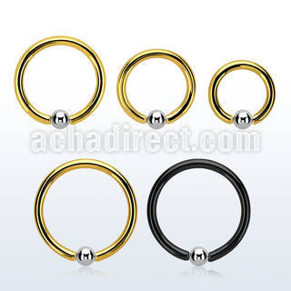 bcrtb3 black or gold steel ball closure ring 14g 3mm steel ball