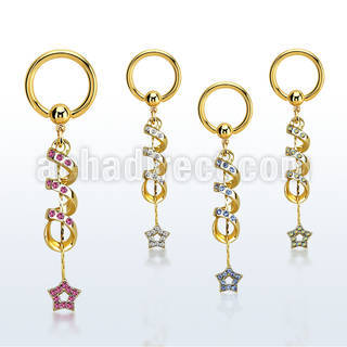 bcrtg701 gold pvd plated steel bcr 1.6mm w coil w a small star