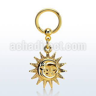 bcrtg726 aro bola presion acero 316l pvd dorado sol liso colgado al por mayor
