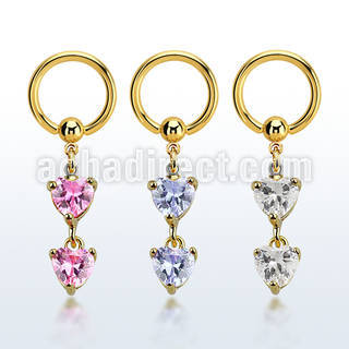 bcrtgz2 gold pvd plated steel bcr 1.6mm w cross formed by 4 czs