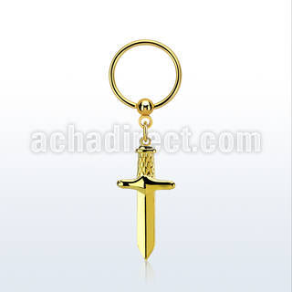 bcrts768 aro bola presion acero chapado pvd dorado colgante punal colgante laton chapado oro