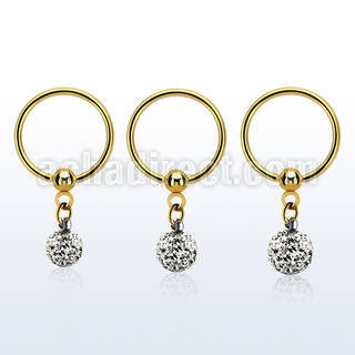 bcrtsfr aro bola presion acero 316l pvd dorado bola multi cristal transparentes ferido mayorista
