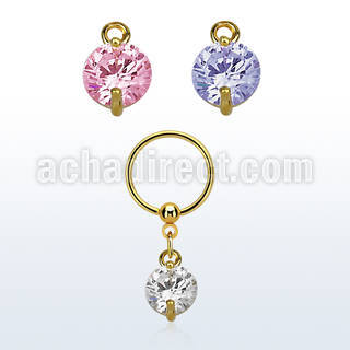 bcrtsz1 aro bola presion acero 316l pvd dorado zirconia redonda 8mm distribuidor