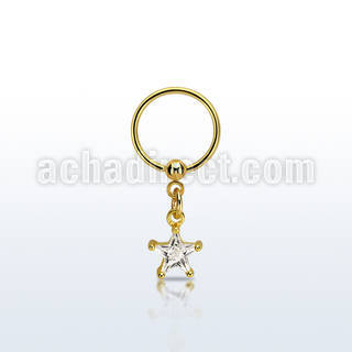 bcrtsz8 aro bola presion acero 316l pvd dorado colgante zirconita estrella 6mm oro distribuidor