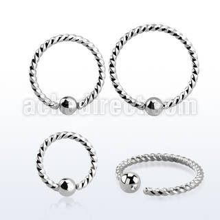 bedr18w anilla fija acero quirurgico brillo espejo 1mm alambre espiral al por mayor