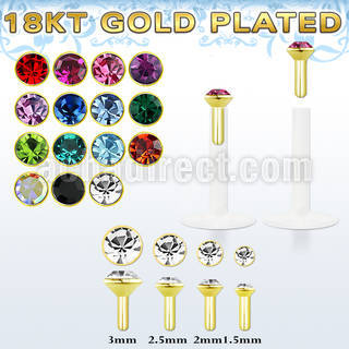 bilrg clear bio flexible labret colored crystal