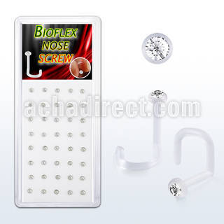 biswcx40 caja 40 piercing nariz l bio flexible 1mm cristal claros redondos 1 5mm distribuidor