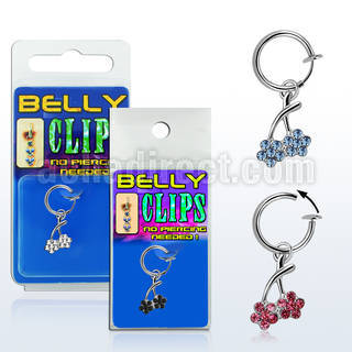 blcp1 piercing falso clip ombligo flores rodio s 1 pieza distribuidor mayorista