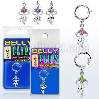blcp508 piercing falso clip ombligo flor arco colgados 1 pieza mayorista