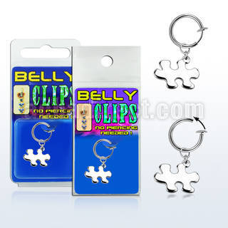 blcp615 fake belly clip w a dangling jigsaw piece