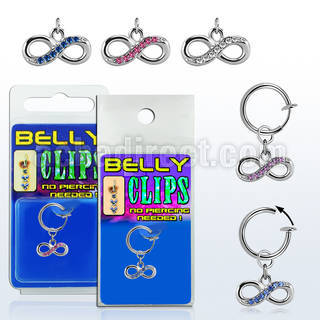 blcp617 piercing falso clip ombligo inifinito colgado cristal 1 pieza distribuidor mayorista