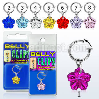 blcpt101 clip ombligo falso flor acrilica 1 pieza distribuidor