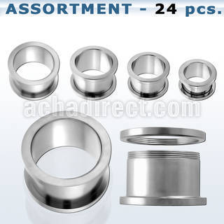 blk08 surtido piercings 24 dilataciones tunel acero quirurgico brillo espejo mayorista