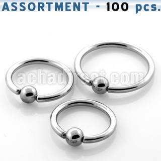 blk105 surtido piercings 100 aros bola presion acero 316l bola 4mm venta