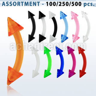 blk152 surtido piercings surtido 500 200 100 bananas ceja acrilico uv conos acrilico uv 3mm 8mm al por mayor