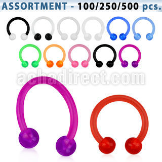 blk157 acrylic uv circular barbell w 3mm acrylic ball